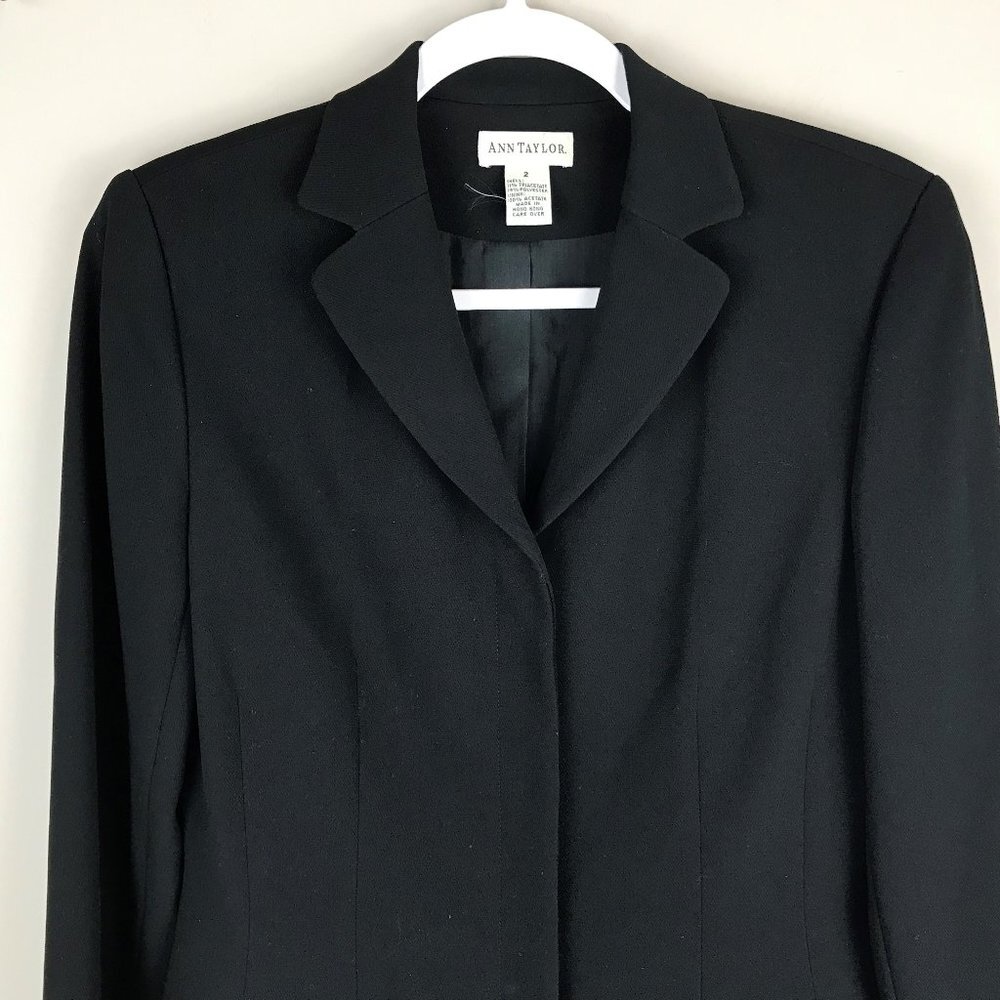 Ann Taylor Long Navy Suit Jacket US 2